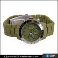 Армия зеленый браслет Япония кварцевые мужские часы тахометр, хронограф смотреть мужские